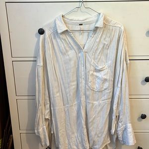 Free people cotton cream size small button up